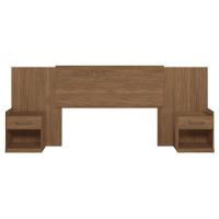 Painel Cama Box Madeirado Cor Jatoba Casal c/ Gavetas Plus Jatoba - Santos Andirá - 2