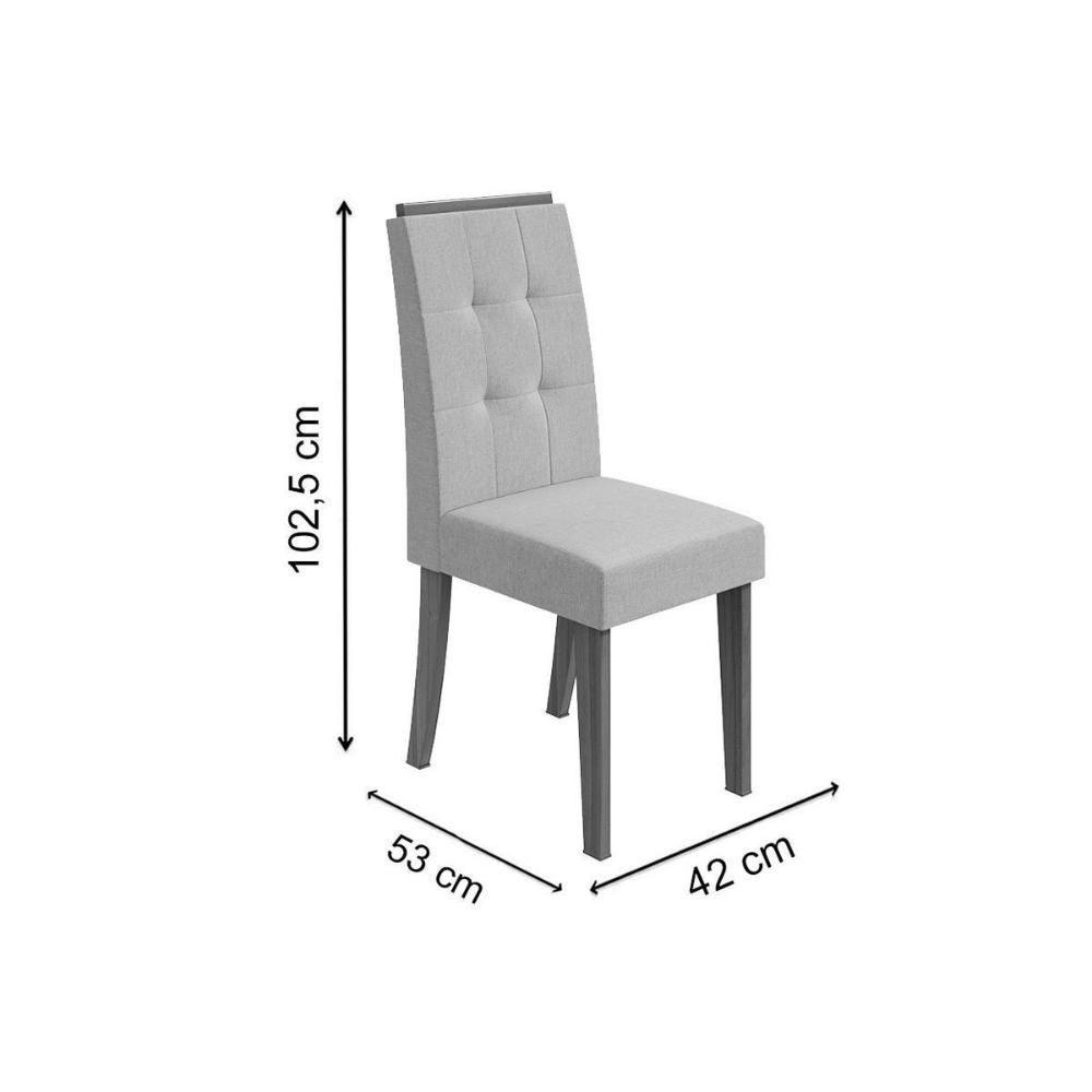 Cadeira Sala de Jantar Celebrare Kit 2 Un Rovere/Amêndoa/Veludo Naturale Creme - Lopas - 2