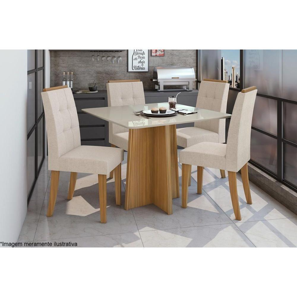 Cadeira Sala de Jantar Celebrare Kit 2 Un Rovere/Amêndoa/Veludo Naturale Creme - Lopas - 6