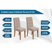 Cadeira Sala de Jantar Celebrare Kit 2 Un Rovere/Amêndoa/Veludo Naturale Creme - Lopas - 9