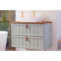 Gabinete de Banheiro Suspenso Sense 1 Gaveta e 1 Porta Basculante c/Cuba 80cm Pistache - MGM - 1