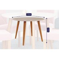 Sala de Jantar Completa Dani c/ Tampo Madeira Maciça 110cm e 4 Cadeiras Maia Nature/Suede Mascavo Chocolate - Cimol - 2