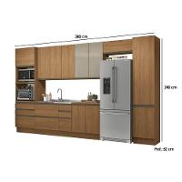 Cozinha Completa Maxxi 8 Peças (3 Armários + 2 Balcões + 1 Complemento + 2 Paneleiros) C7P45 Canela - Kappesberg - 5