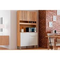 Kit de Cozinha Compacta Moscato 4 Portas e 1 Gaveta 197x101cm Amendoa/Branco - Ronipa - 1