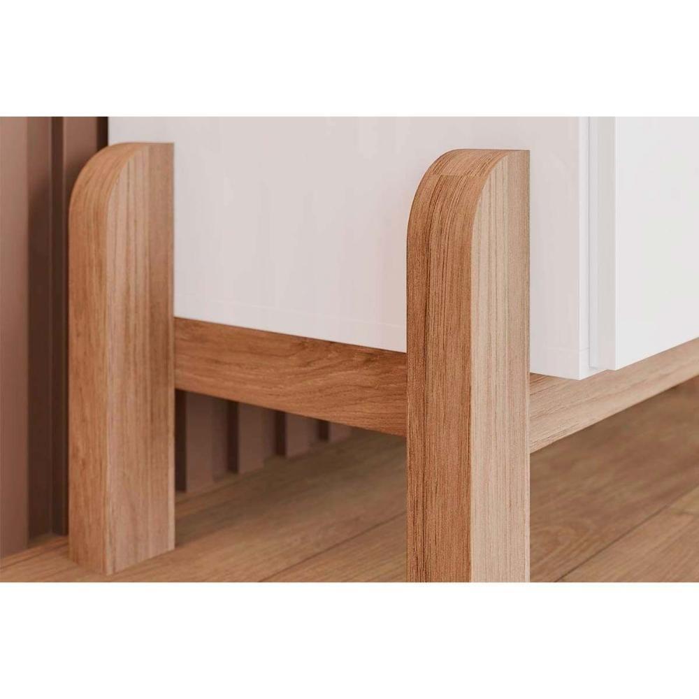 Quarto Infantil Completo Ternura 2 Peças (1 Cômoda + 1 Berço) QI92 Branco/Jequitiba - Henn - 5