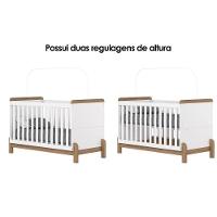 Quarto Infantil Completo Ternura 2 Peças (1 Cômoda + 1 Berço) QI92 Branco/Jequitiba - Henn - 8