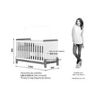 Quarto Infantil Completo Ternura 2 Peças (1 Cômoda + 1 Berço) QI92 Branco/Jequitiba - Henn - 10