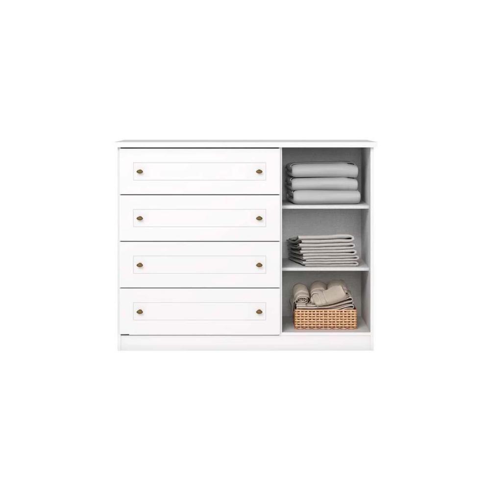 Quarto Infantil Completo Americano 2 Peças (1 G Roupa + 1 Cômoda) QI59 Branco - Henn - 3