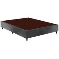 Cama Box Base Casal Sommier Linho Cinza (138x188x23) - Ortobom - 1