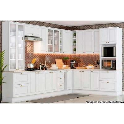 Cozinha Completa Americana 3 Peças (1 Aéreo + 1 Balcão + 1 Complemento) CZ125 Cinza - Henn