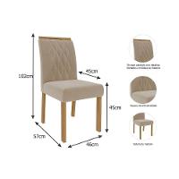 Cadeira Sala de Jantar Juliana Wood Kit 4 Un Madeirado/Suede Joli Capuccino - Cimol - 3