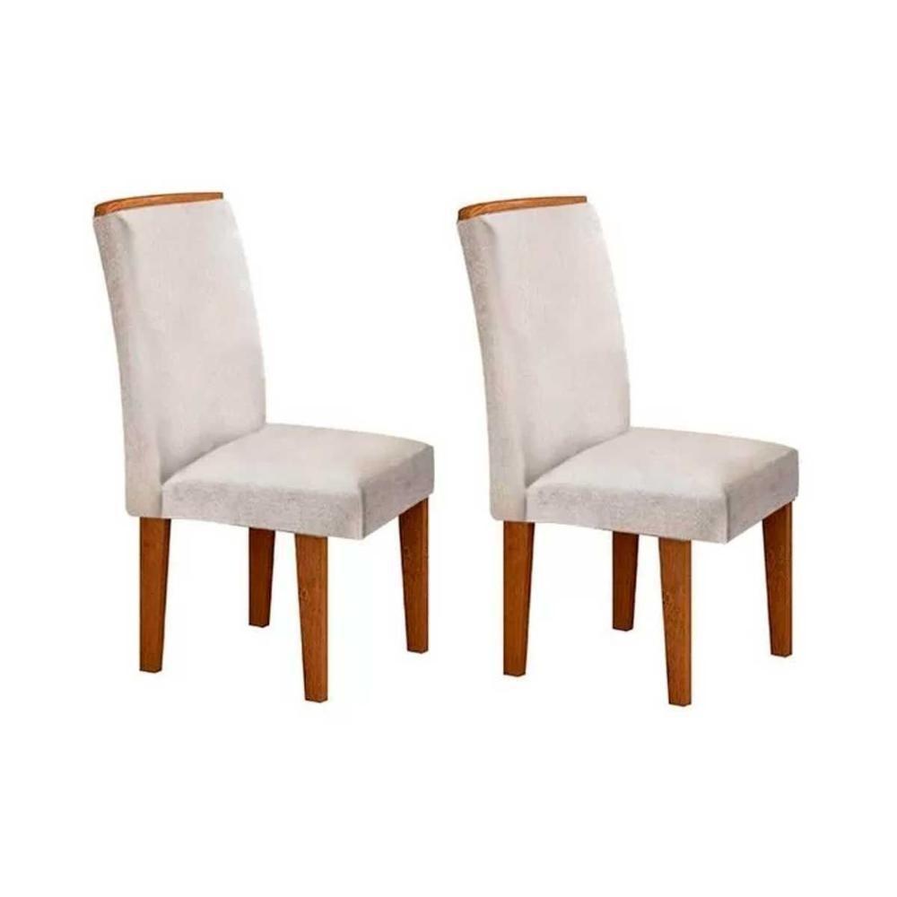 Cadeira Sala de Jantar Lunara Kit 2 Un Imbuia/Veludo Creme - Rufato - 6