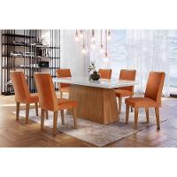 Cadeira Sala de Jantar Lunara Kit 2 Un Imbuia/Veludo Creme - Rufato