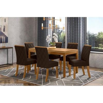 Cadeira Sala de Jantar Vita Kit 4 Un Nature/Veludo Light Linho - Henn