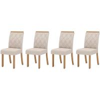 Cadeira Sala de Jantar Vita Kit 4 Un Nature/Veludo Light Linho - Henn - 2