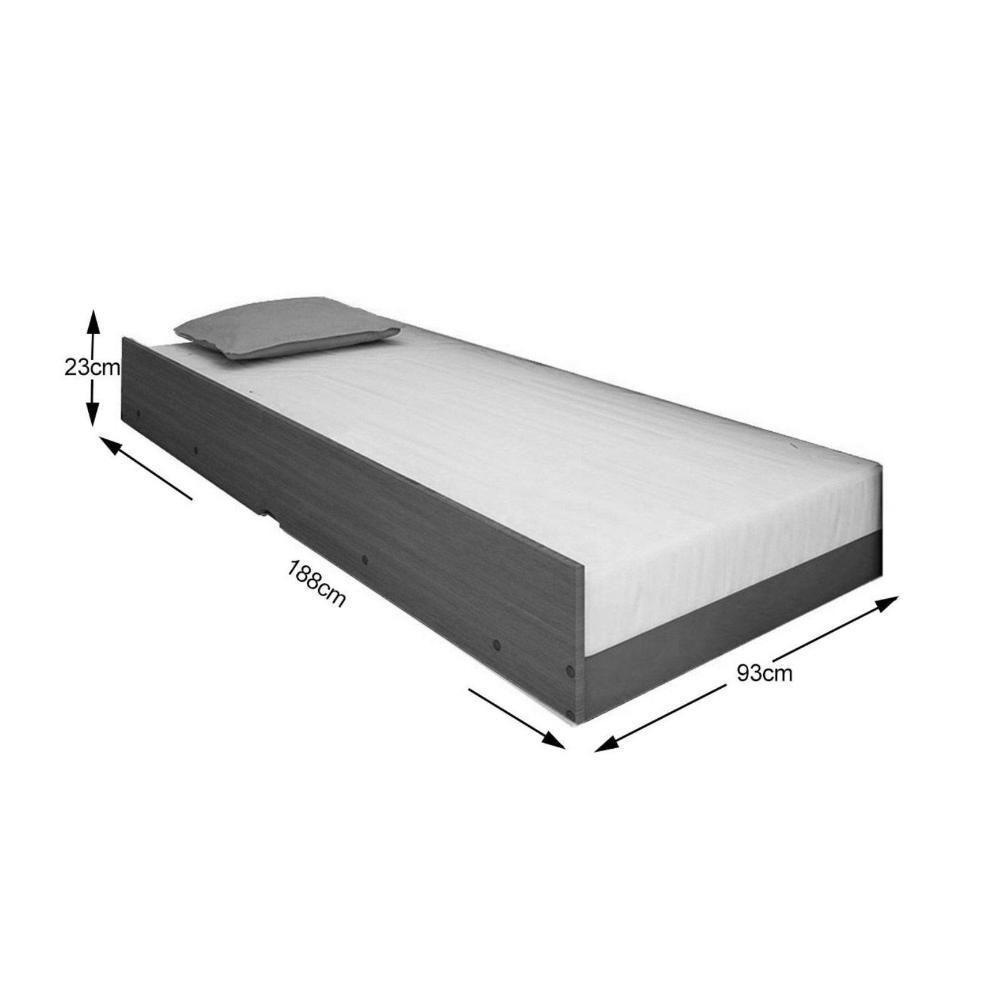 Cama Solteiro Ravena 2 Gavetas c/Auxiliar Cinamomo/Off White - Conquista - 10