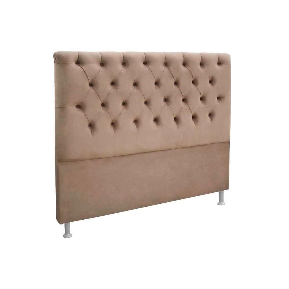 Painel de Cama Box Estofada Queen Embaixatriz Plus Suede Bege - Simbal - 1