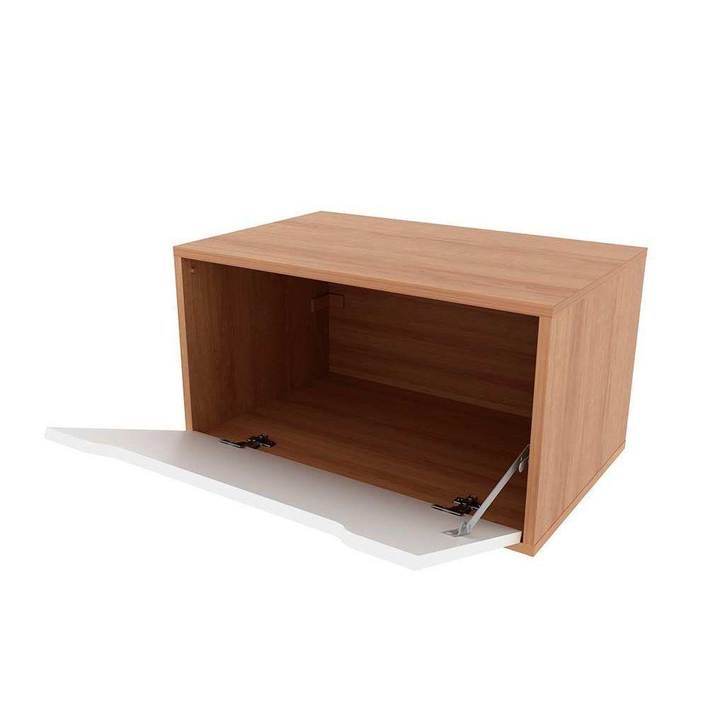 Gabinete de Banheiro Suspenso BN3646 s/ Cuba 1 Porta 60cm cor Amêndoa/Branco - Tecno Mobili - 2