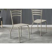 Cadeira Sala de Jantar Portugal 2C007NK Aço Kit 2 Uni Niquel/Nude 16 - Kappesberg - 1