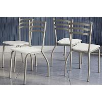 Cadeira Sala de Jantar Portugal 4C007NK Aço Kit 4 Uni Niquel/Branco 106 - Kappesberg - 1