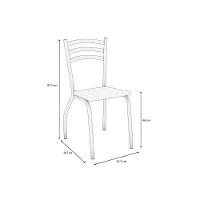 Cadeira Sala de Jantar Portugal 4C007NK Aço Kit 4 Uni Niquel/Branco 106 - Kappesberg - 3