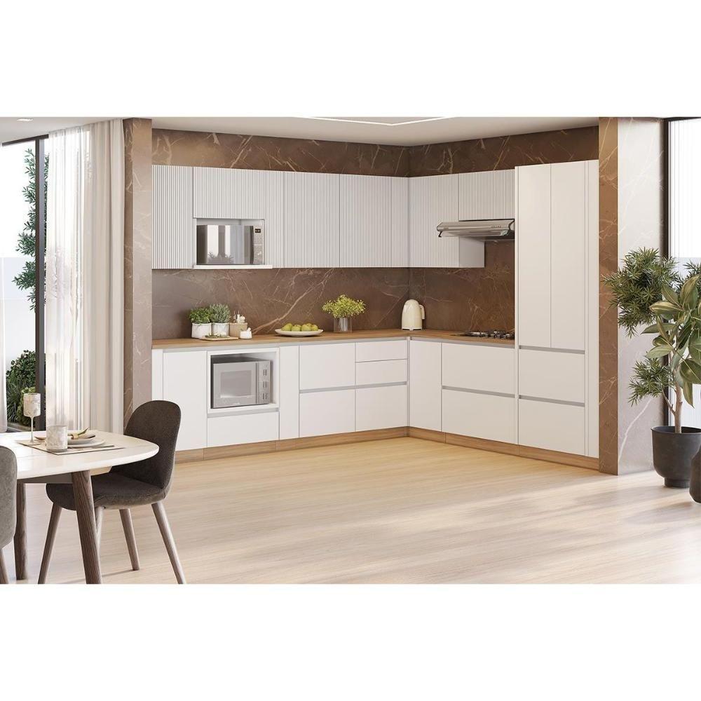 Multiuso de Cozinha Kit de Rodapé de canto Multilinha 80x52x10cm Nature - Nesher - 2