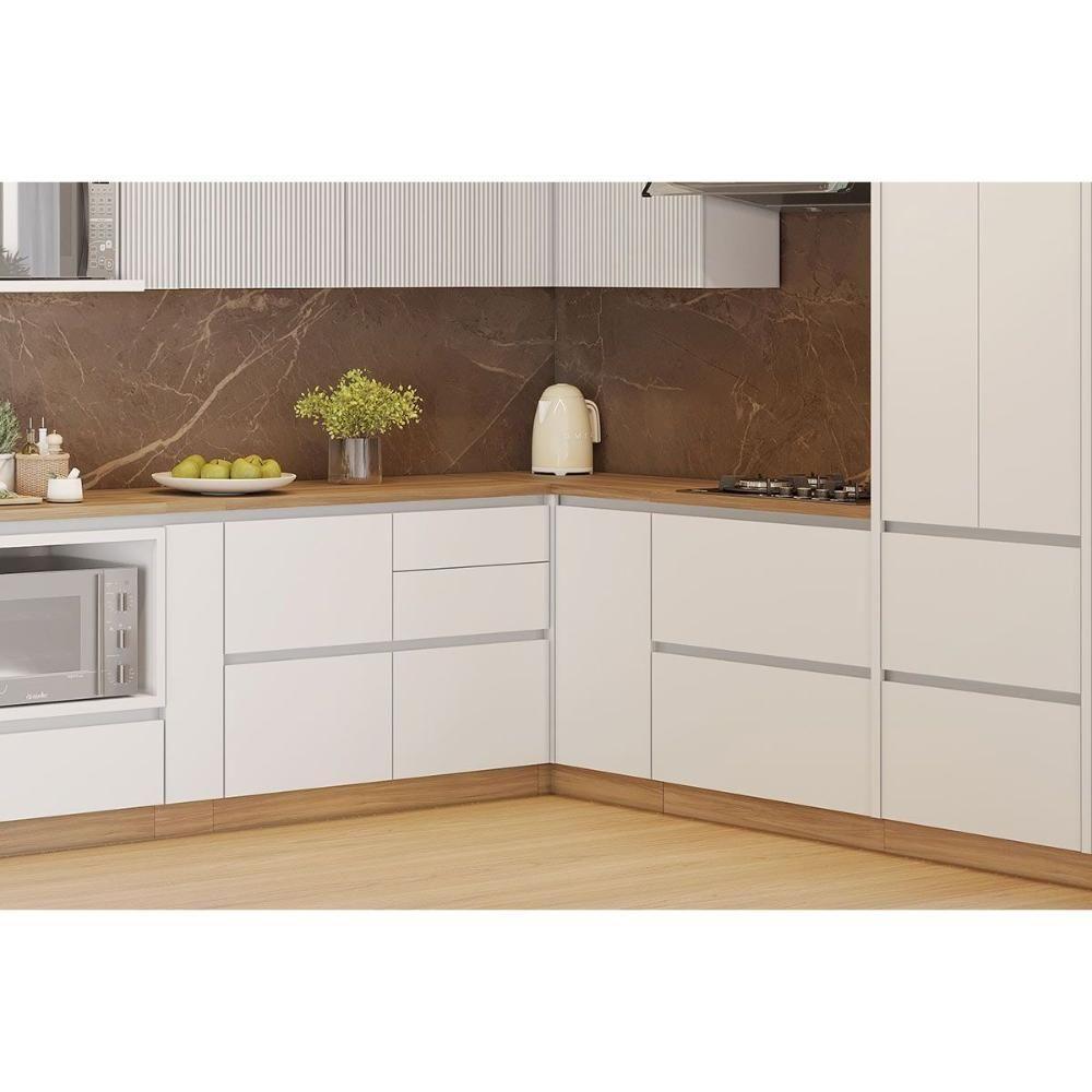 Multiuso de Cozinha Kit de Rodapé de canto Multilinha 80x52x10cm Nature - Nesher - 3