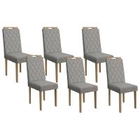Cadeira Sala de Jantar 2CAD153EA Kit 6 Un Eucalipto/Cinza Mesclado A031 - Kappesberg - 1