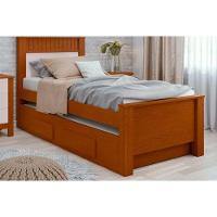 Cama Solteiro Athenas c/ 2 Gavetas e Auxiliar Frassino/Off White - Lopas - 1