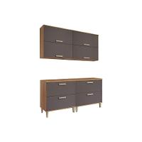 Cozinha Completa Bella 4 Peças (2 Armários + 2 Balcões) 160cm Freijo/Titanium - MGM - 1