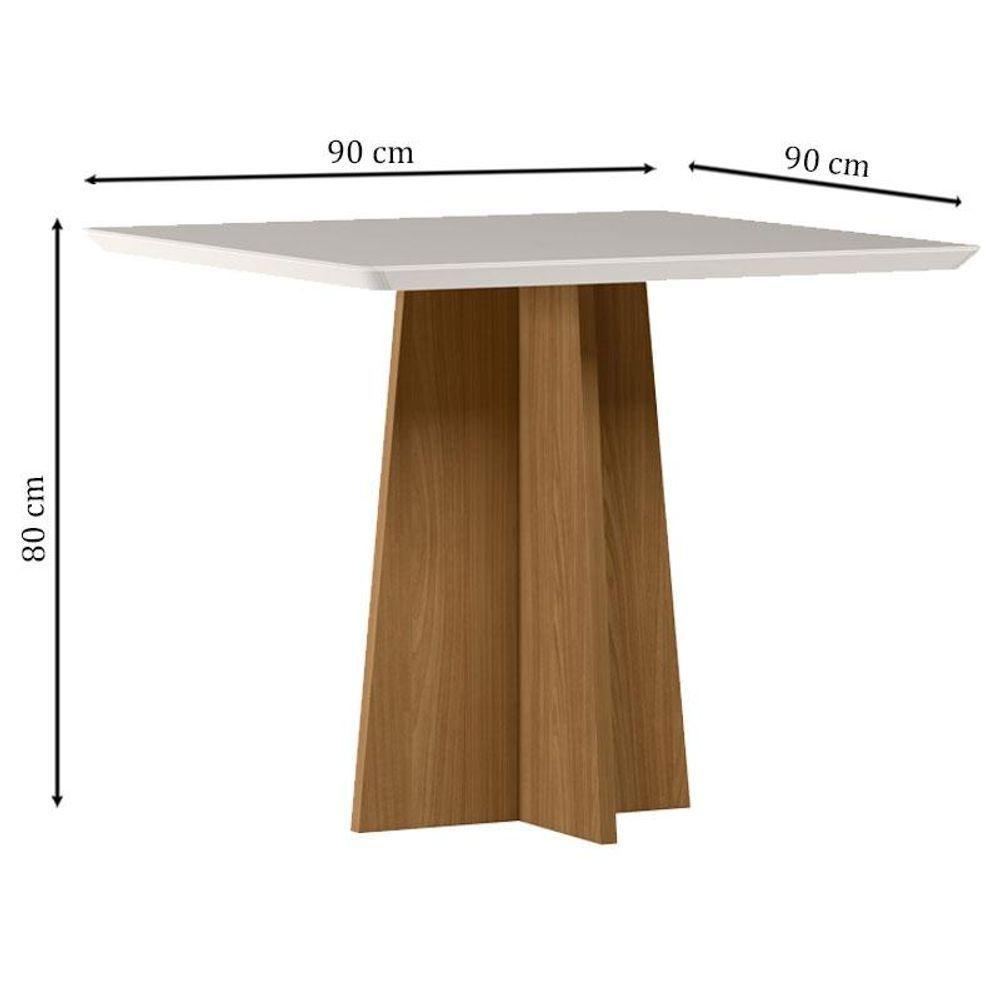 Mesa De Jantar Anitta 90x90 Cm Com Vidro Ype Off White - 2