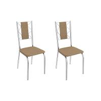 Sala de Jantar Completa Volga c/ Tampo de Vidro 90cm e 4 Cadeiras Lisboa Cromada - Branco - Kappesberg - 7