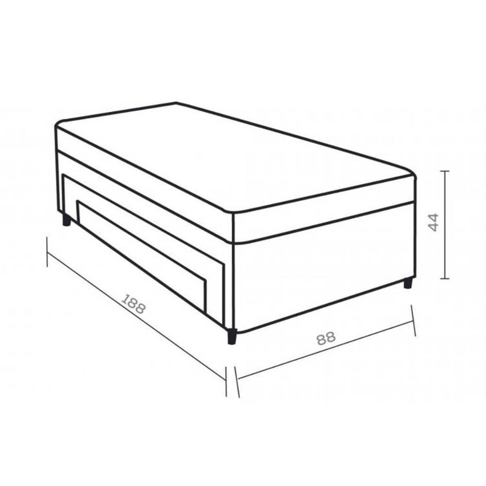 Cama Box Base c/ 2 Auxiliares Solteiro Universal Bordado White (88x188x32) - Paropas - 2