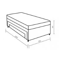 Cama Box Base c/ 2 Auxiliares Solteiro Universal Bordado White (88x188x32) - Paropas - 2