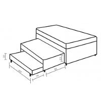 Cama Box Base c/ 2 Auxiliares Solteiro Universal Bordado White (88x188x32) - Paropas - 3