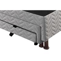 Cama Box Base c/ 2 Auxiliares Solteiro Universal Bordado White (88x188x32) - Paropas - 6