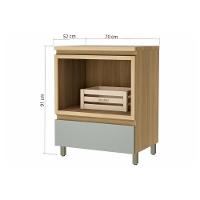 Gabinete de Banheiro Balcão Rainha c/ 1 Gaveta e 1 Nicho 70cm Nature/Verde - Nesher