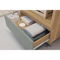 Gabinete de Banheiro Balcão Rainha c/ 1 Gaveta e 1 Nicho 70cm Branca/Nature - Nesher - 8