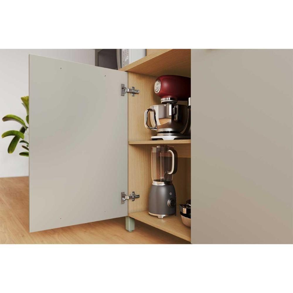 Kit de Cozinha Compacta Nobreza c/ 5 Portas e 2 Gavetas 160cm Carvalho/Cinza - Nesher - 8