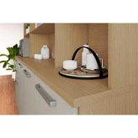 Kit de Cozinha Compacta Nobreza c/ 5 Portas e 2 Gavetas 160cm Carvalho/Cinza - Nesher - 9