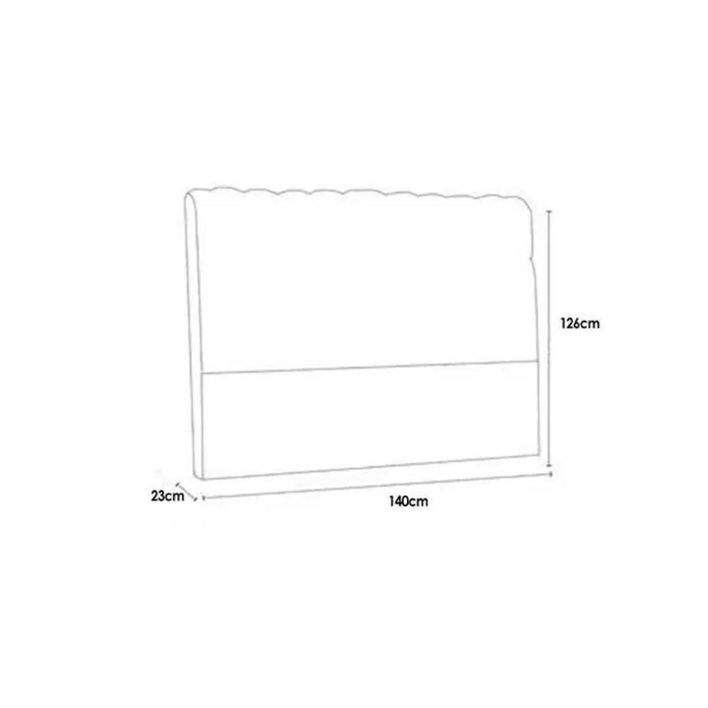 Painel de Cama Box Estofada Casal Dama Plus Courano Branco/Preto - Simbal - 2