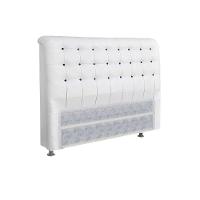 Painel de Cama Box Estofada Casal Dama Plus Courano Branco/Preto - Simbal - 1