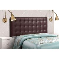 Painel de Cama Box Estofada - Dama Plus Casal - Courano Cacau - Simbal - 1