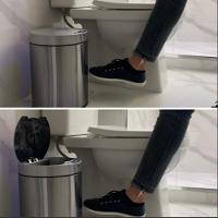 Lixeira Automatica Com Sensor 12 Litros Inox Polido Grande Cabo Usb Com Cesto Removivel Luxo Recarregavel - 6