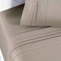 Jogo De Lençol Aria Casal 4 Peças Micropercal 200 Fios Suave Detalhe Bordado - Taupe Bege - 3