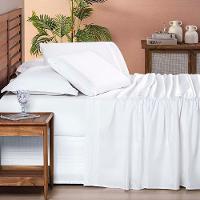 Jogo De Lençol Aria Queen 4 Peças Micropercal 200 Fios Suave Detalhe Bordado - Branco Neve - 2