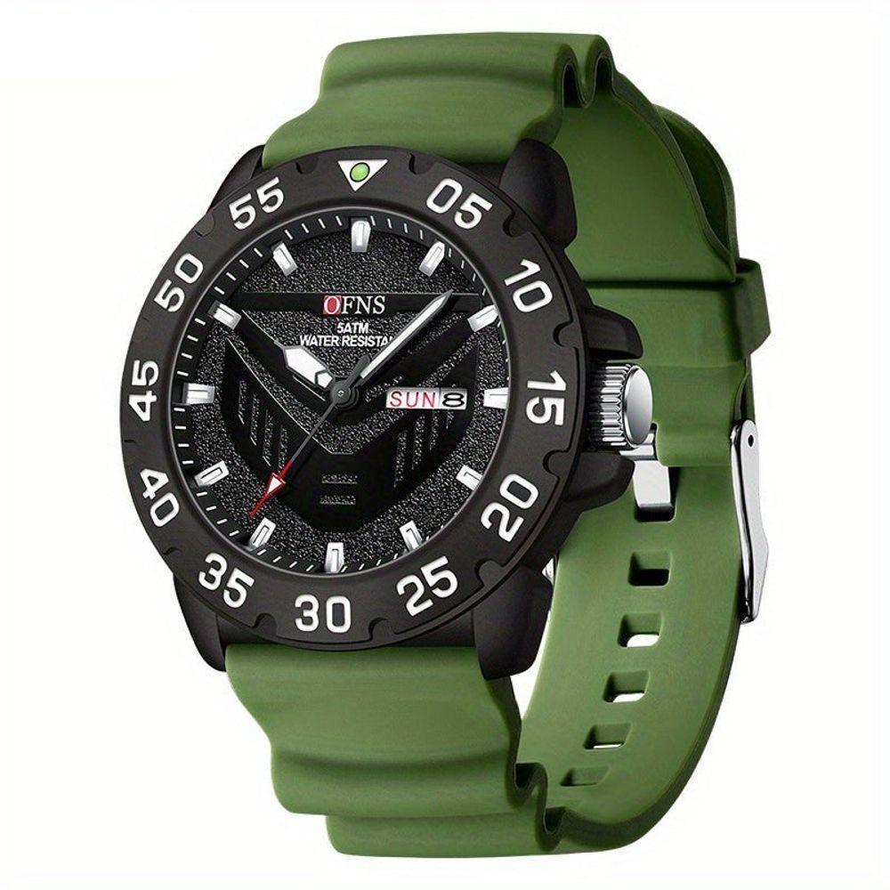 Relógio à Prova D\'água Clássico E Elegante Com Calendário Duplo E Luz Noturna Verde - 1