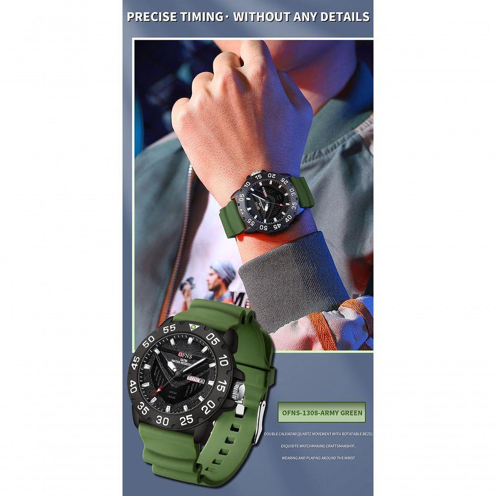 Relógio à Prova D\'água Clássico E Elegante Com Calendário Duplo E Luz Noturna Verde - 2