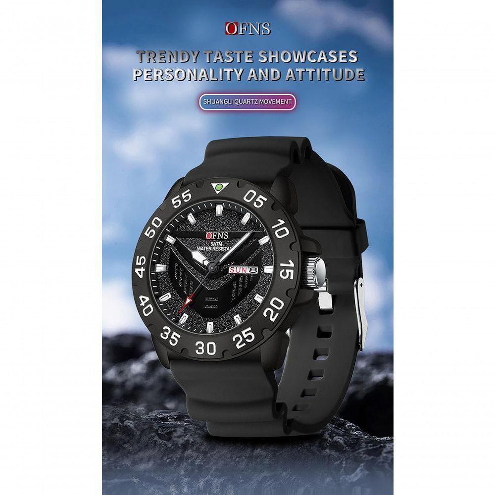 Relógio à Prova D\'água Clássico E Elegante Com Calendário Duplo E Luz Noturna Preto - 3