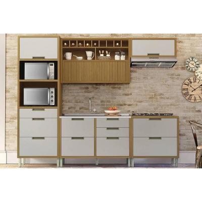 Cozinha Completa Imperatriz 5 Peças (2 Balcões + 2 Aéreos+ 1 Torre Quente) C6p46 Freijo-off White - Nesher